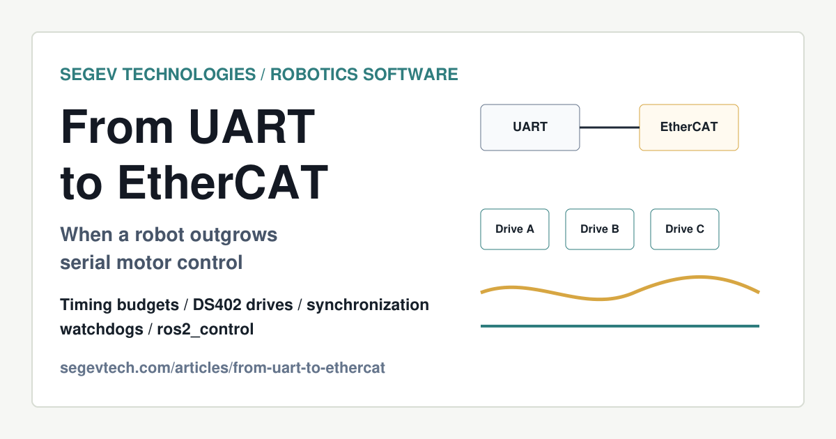 מ-UART ל-EtherCAT: מתי רובוט גדל מעבר לבקרת מנועים סריאלית